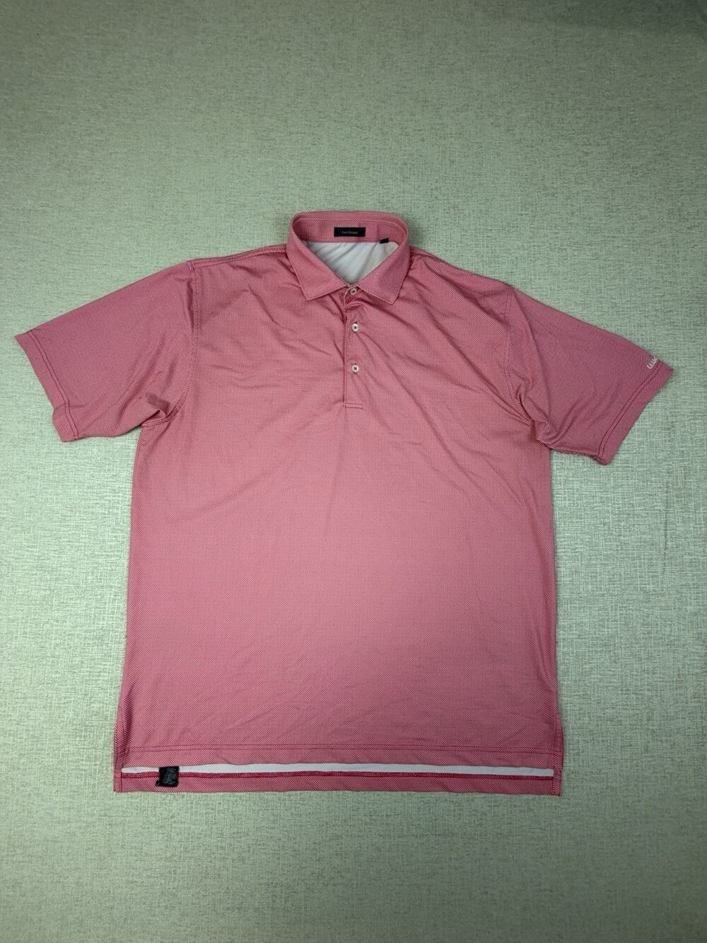 Turtleson Men’s XL Pink White Micro Check Performance Golf Polo Winter Creek